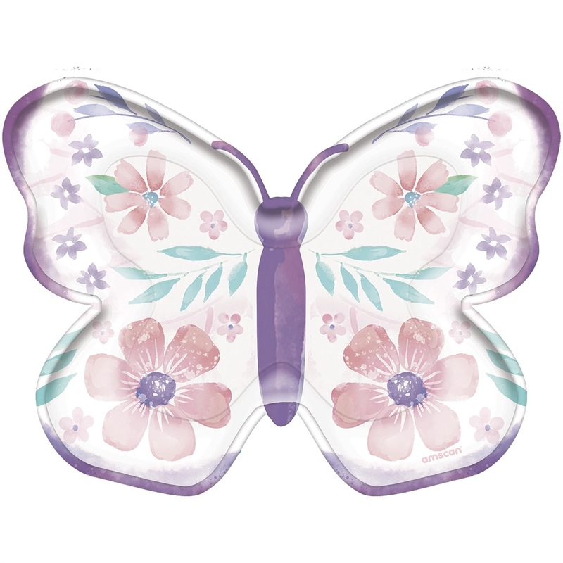Butterfly Flutter 7" Shaped Plates - 8ct