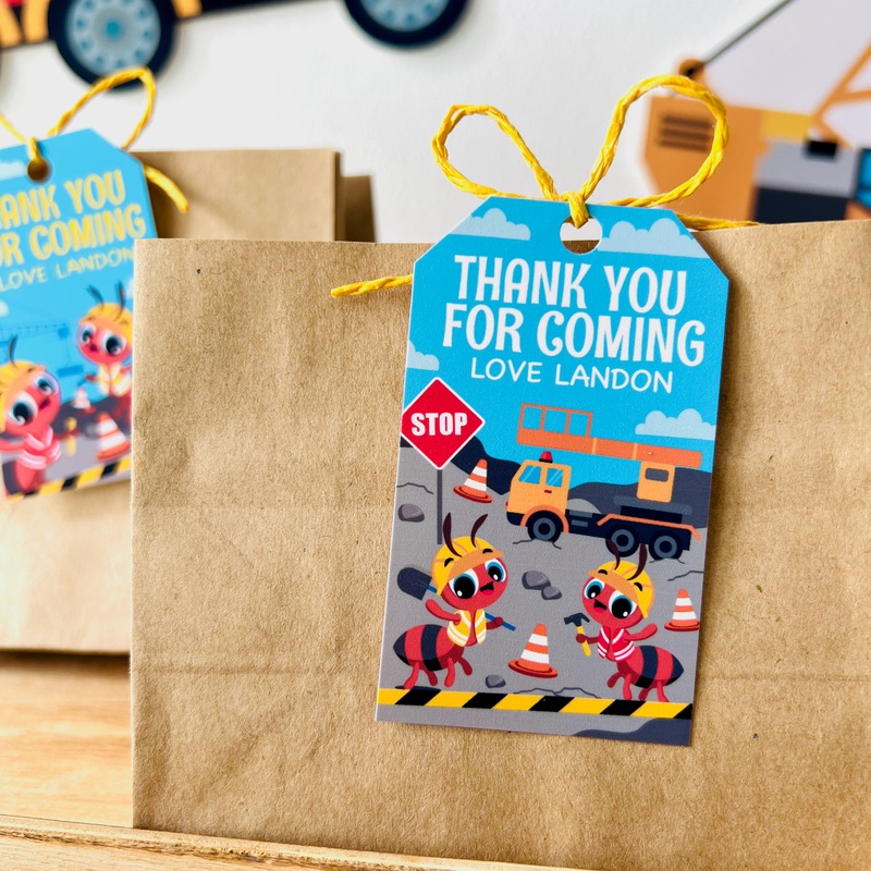 Construction Trucks Gift Tags