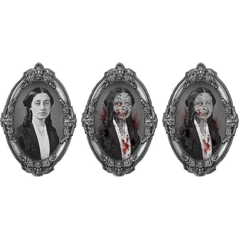 Creepy Woman Lenticular Portrait Halloween Decoration - 18" x 12" - 1 Pc.