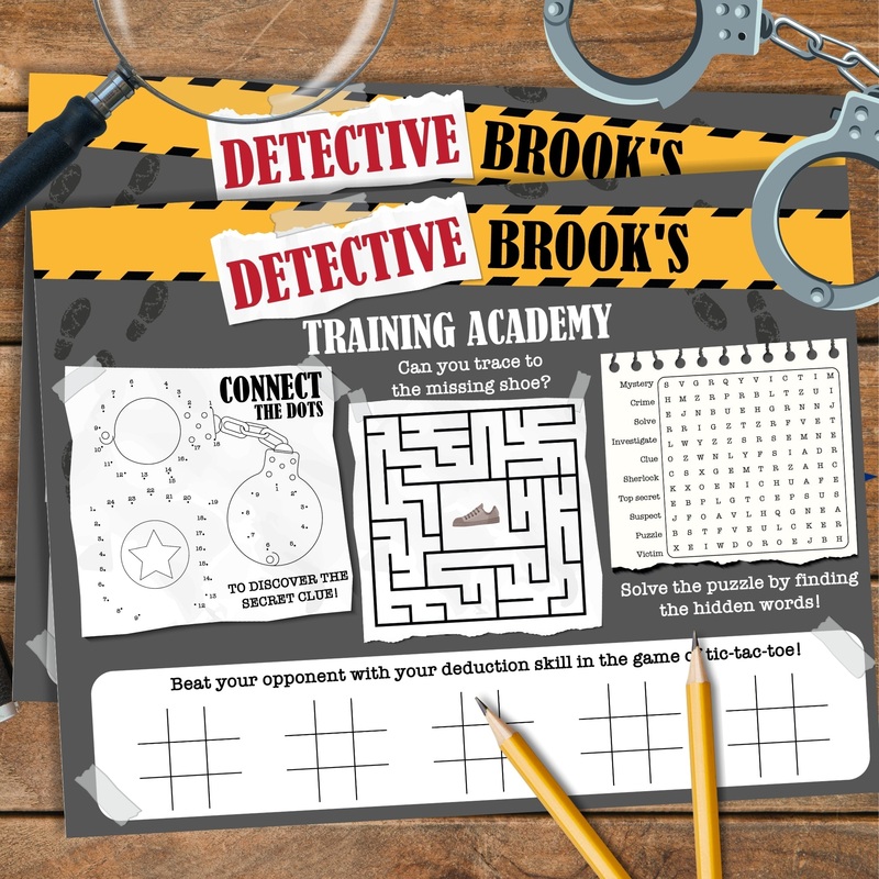 Detective Coloring Activities Place Mat