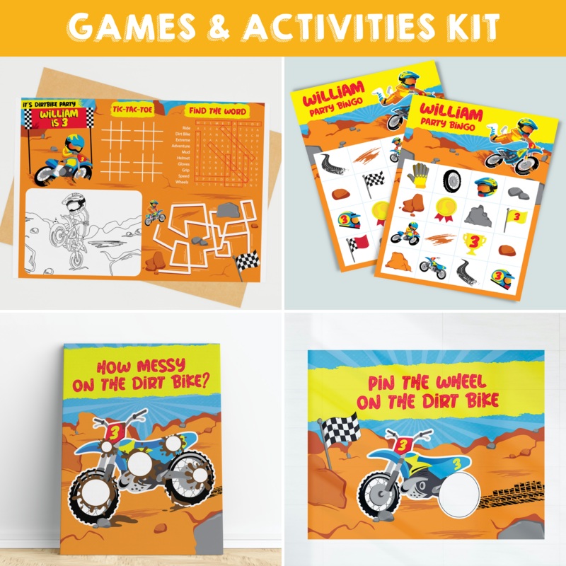 Dirt Bike Games & Activities Kit