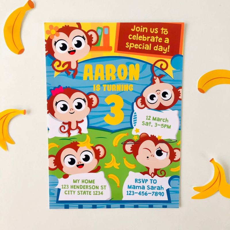 Five Little Monkeys Invitation