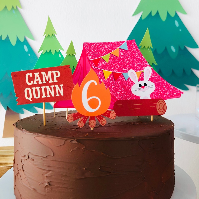 Glamping Birthday Cake Topper