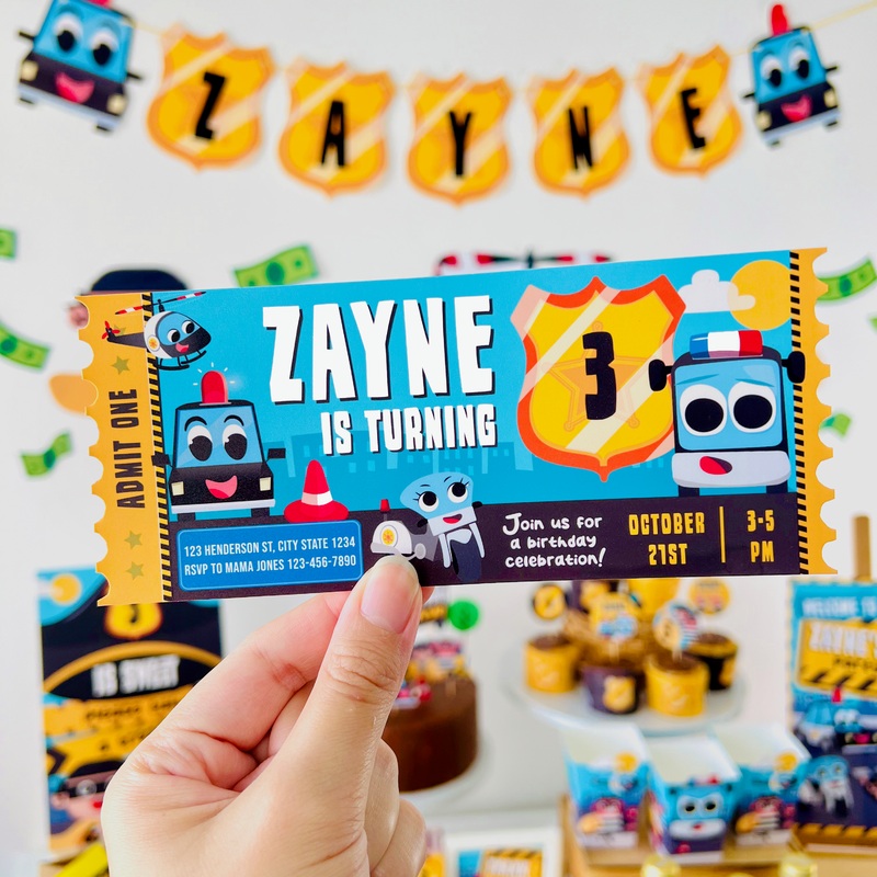 Police Patrol Ticket Invitation