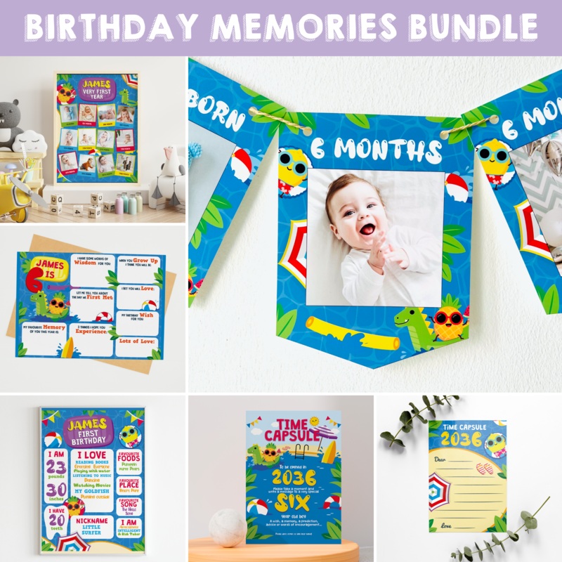 Pool Birthday Milestones Bundle