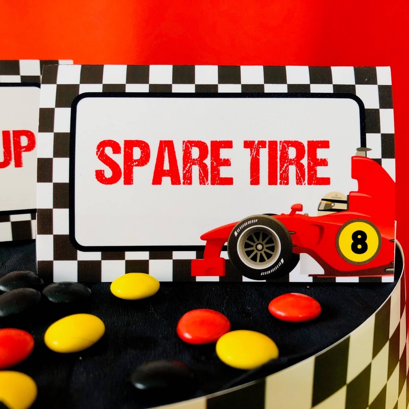 Race Car Food Labels