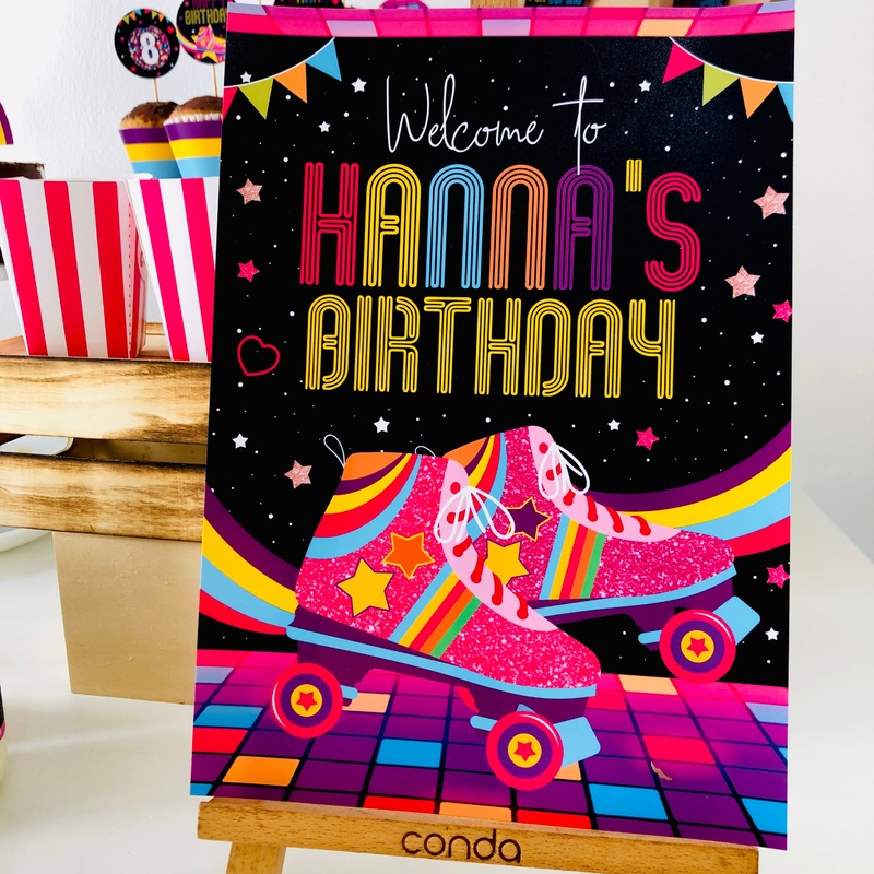 Roller Skating Welcome Sign