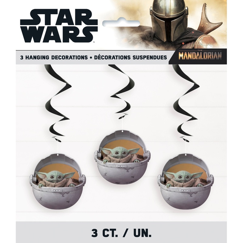 Star Wars Mandalorian The Child 26" Hanging Swirl Decorations  - 3ct