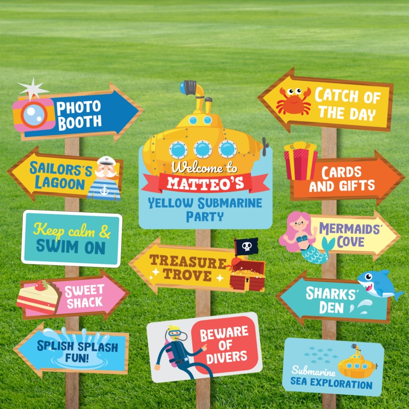 Yellow Submarine Directional Signs