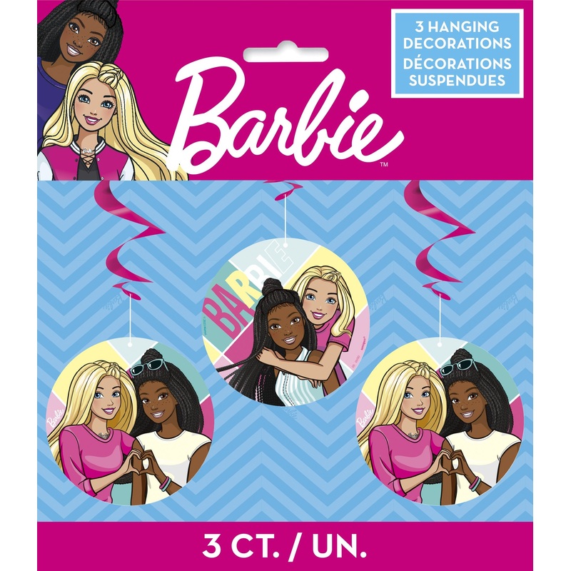 Barbie Hanging Swirl Decorations 26" - 3ct