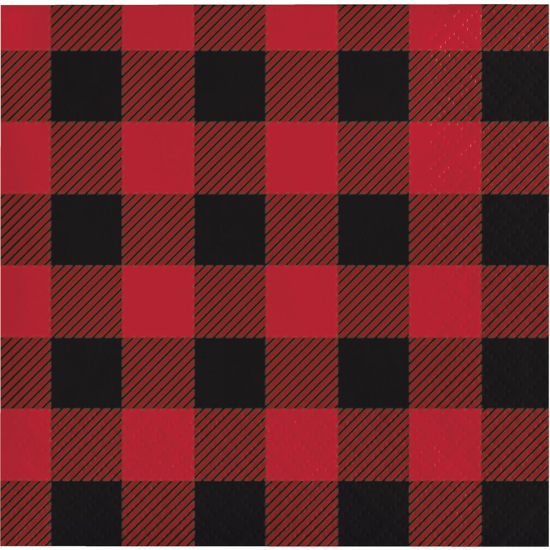 Buffalo Plaid Beverage Napkins - 16ct