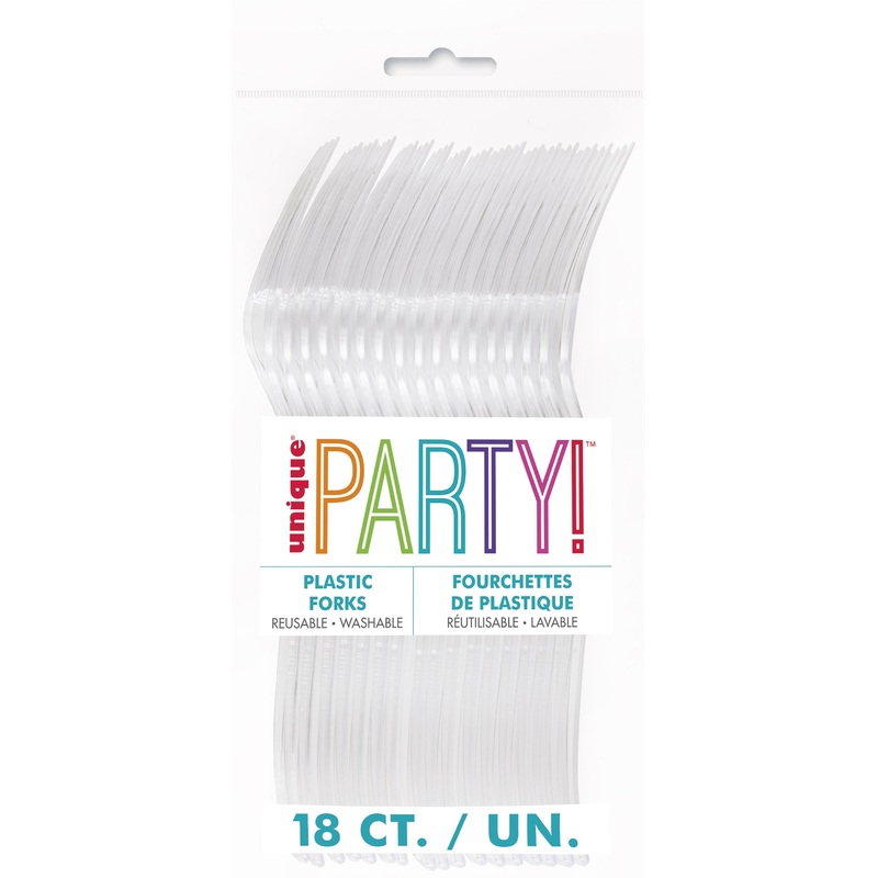 Clear Solid Plastic Forks - 18ct