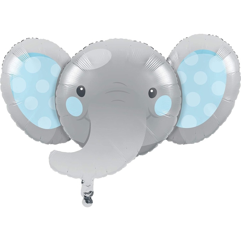Enchanting Elephants Boy Mylar Shaped Balloon - 35" x 21"