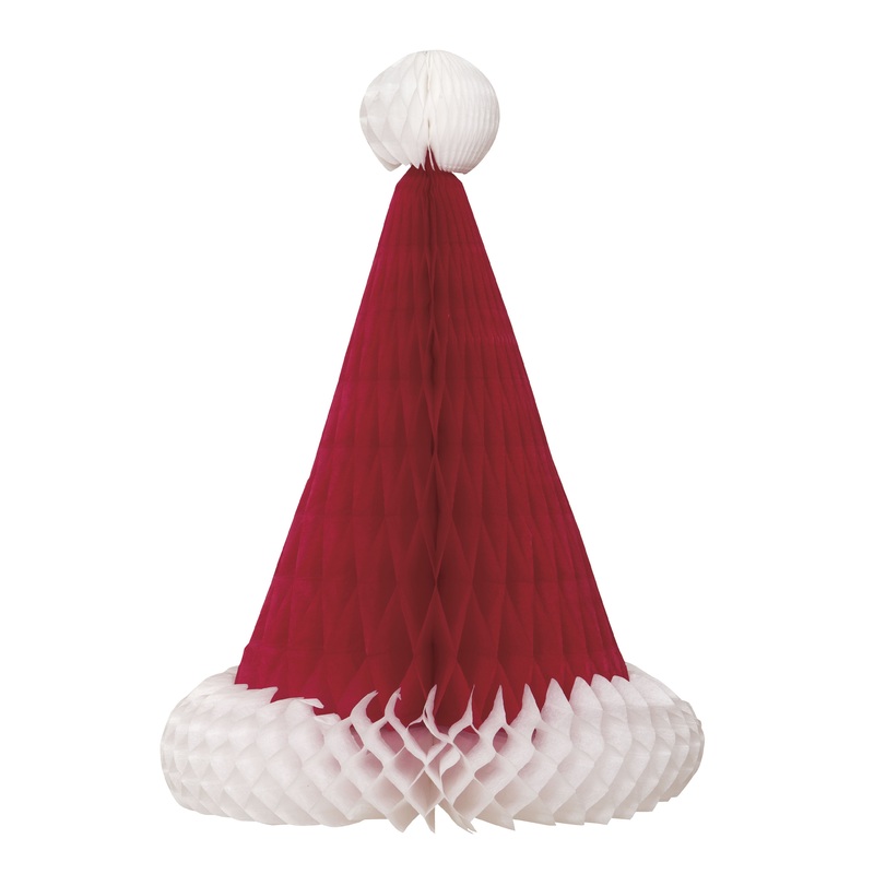 Santa Hat Honeycomb Centerpiece-  12"