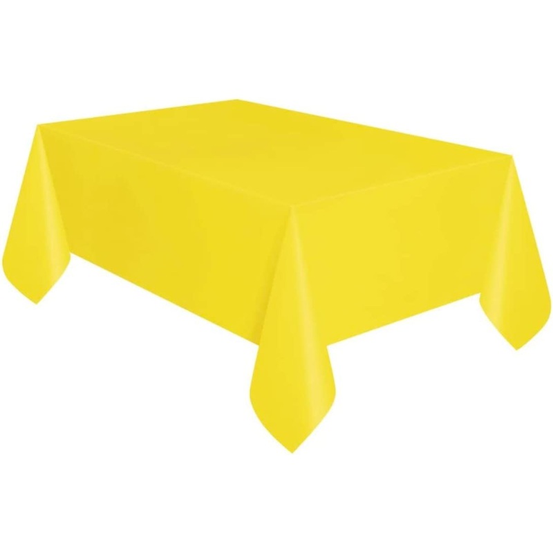 Unique 99153 Yellow Plastic Party Tablecloth, 54" x 108", 1Ct