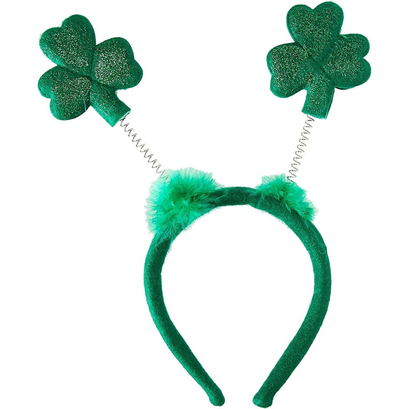 Beistle Glittery Green Shamrock Head Bopper
