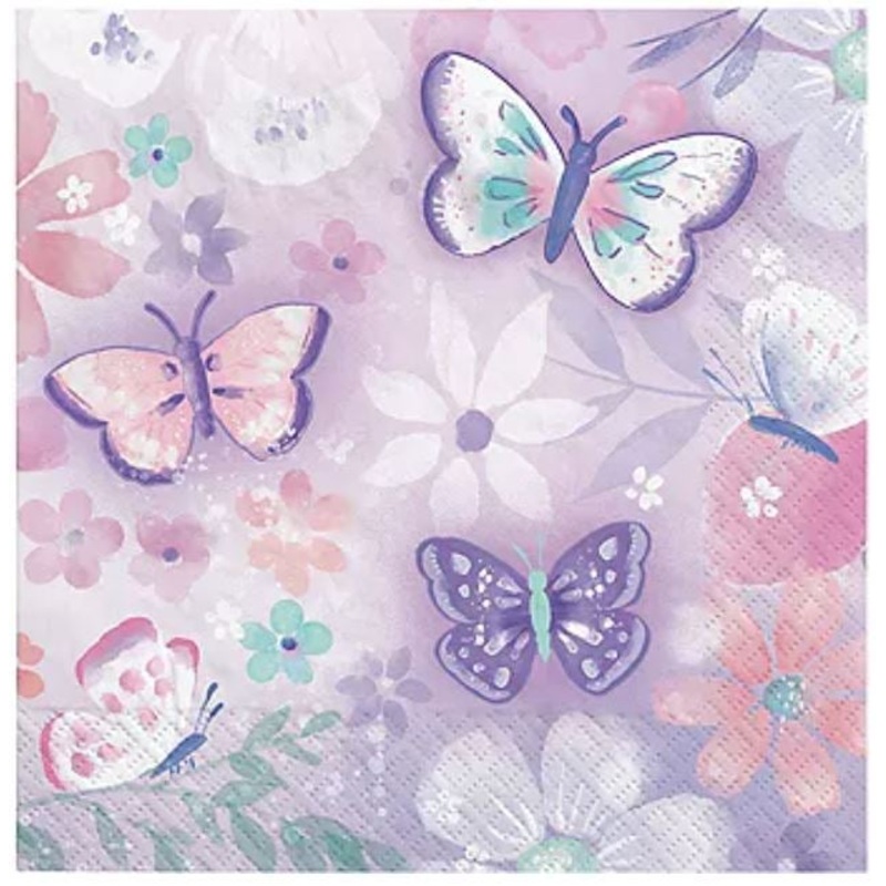 Butterfly Flutter Beverage Napkins Pack of 16