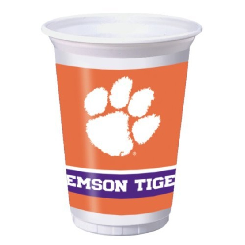 Clemson Tigers 20oz Printed Plastic Cups - 8ct