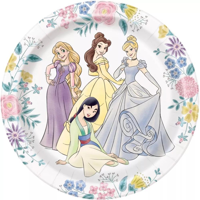 Disney Princess 9" Paper Party Dinner Plates - 8ct