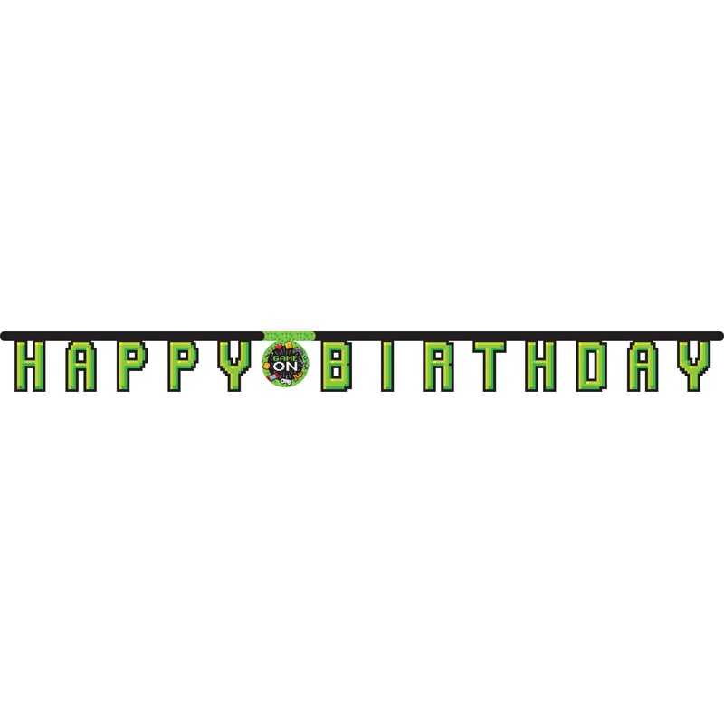 Gaming Party Video Game Party Happy Birthday Banner - 1ct