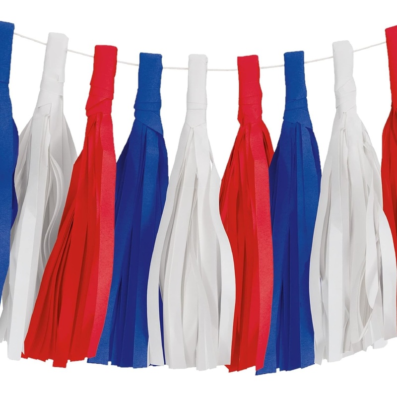 Patriotic Paper Tassel Garland - 7ft