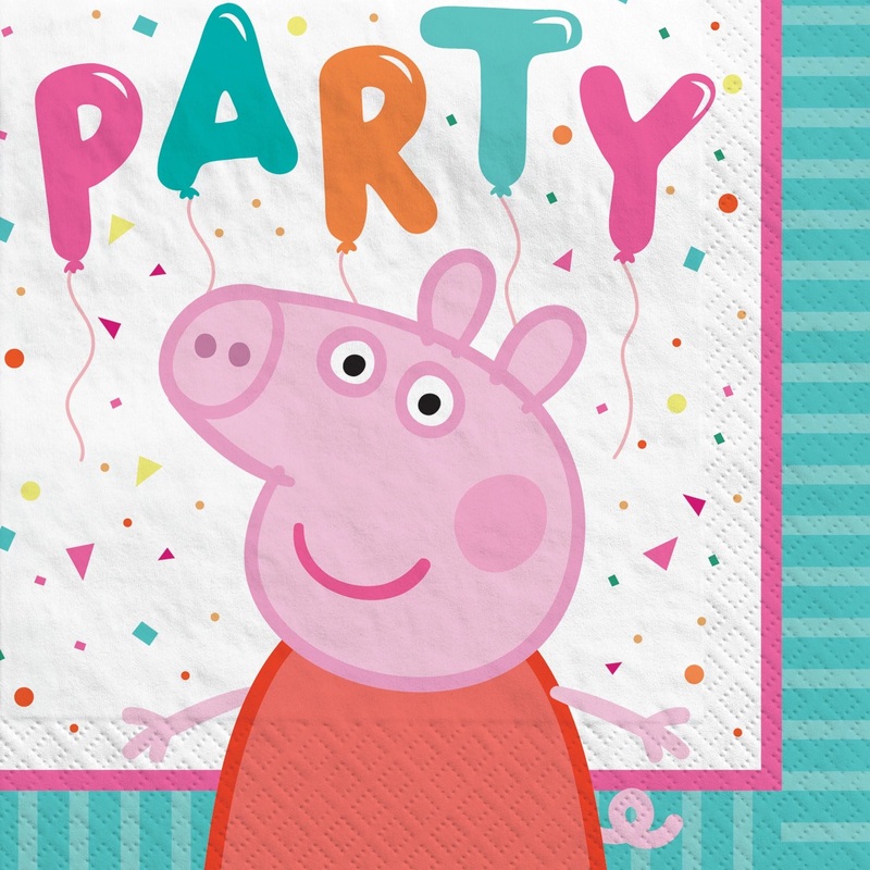 Peppa Pig Confetti Party Beverage Napkin - 16ct