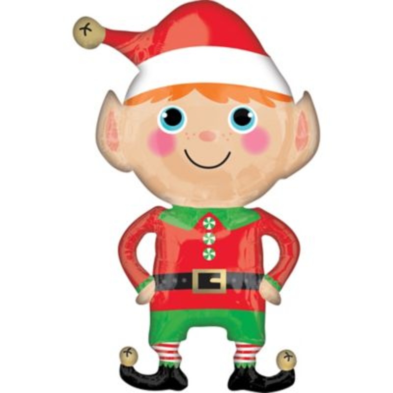 Christmas Happy Elf Foil Balloon 35Inches