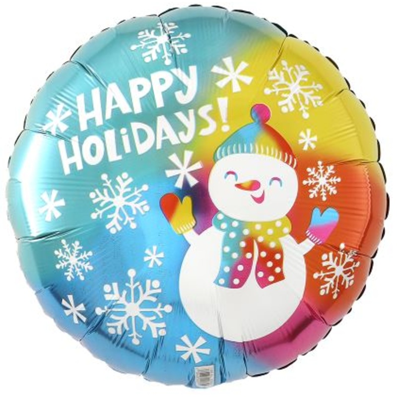 Christmas Happy Holidays Snowman Foil Balloon 18Inches