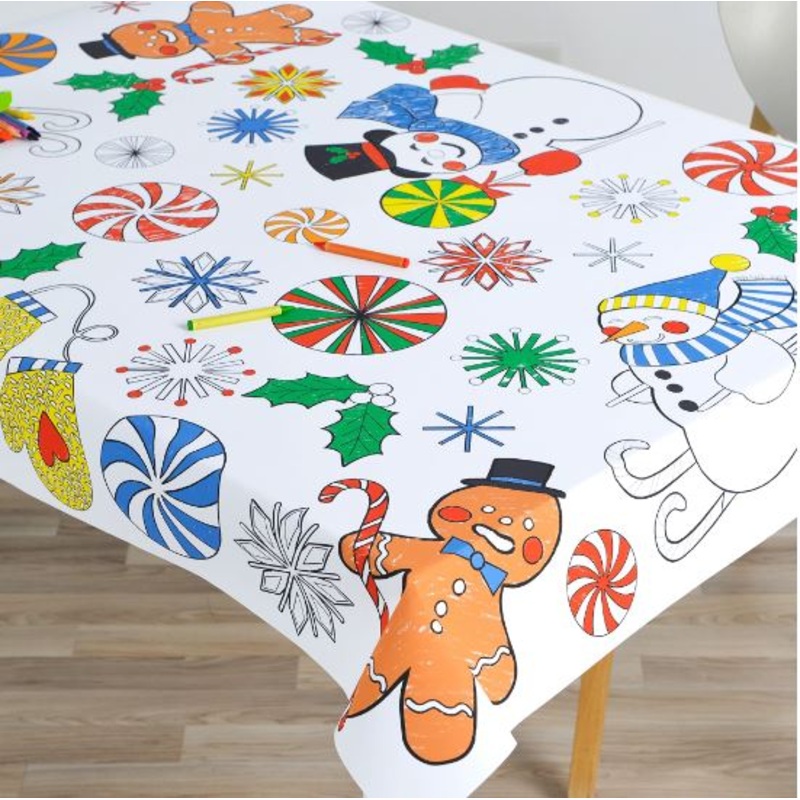 Christmas Peppermint Twist Colouring Table Cover