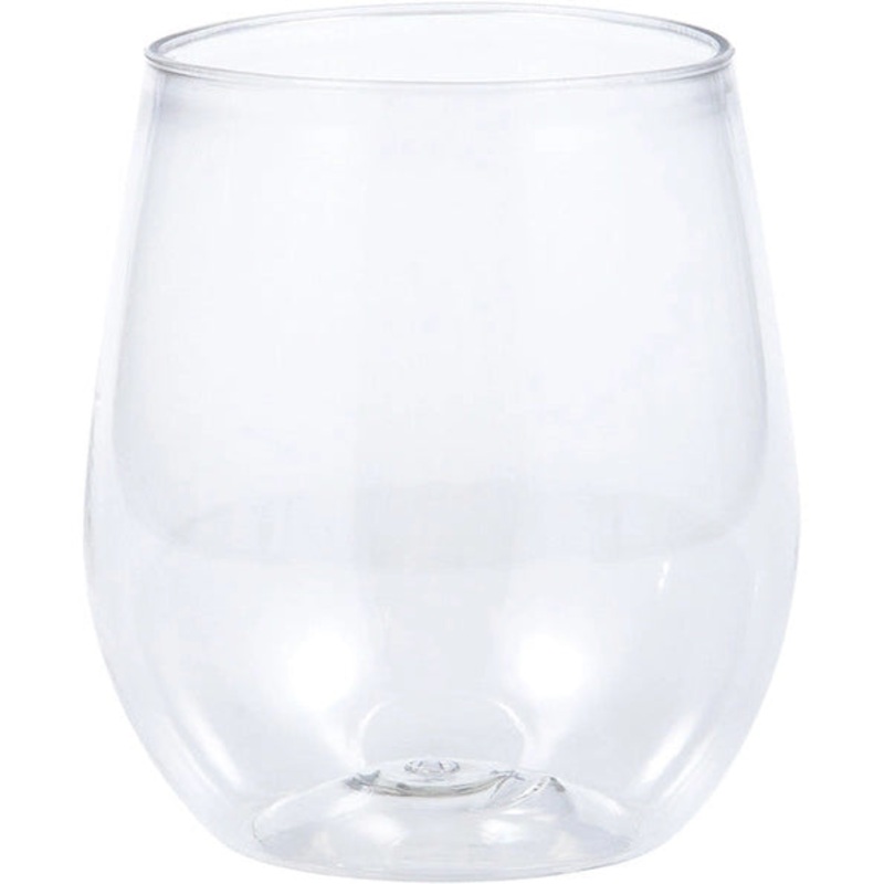 Clear Stemless Wine Glass Pack of 4