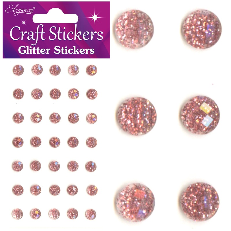 Craft Sticker Glitter Gems Rose Gold