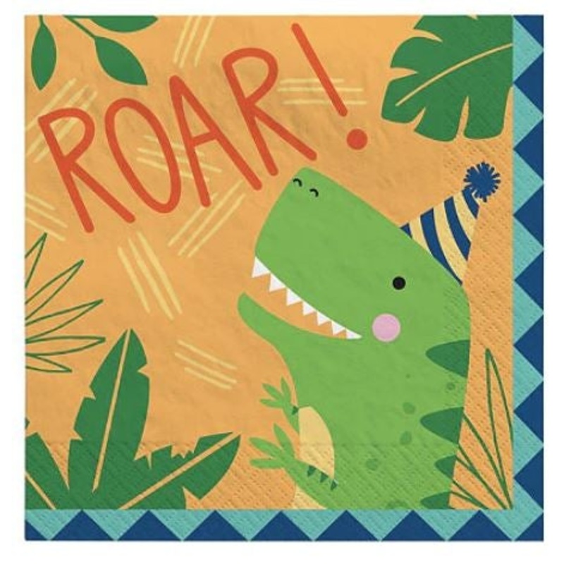 Dinosaur Dinomite Dinner Napkins Pack of 16