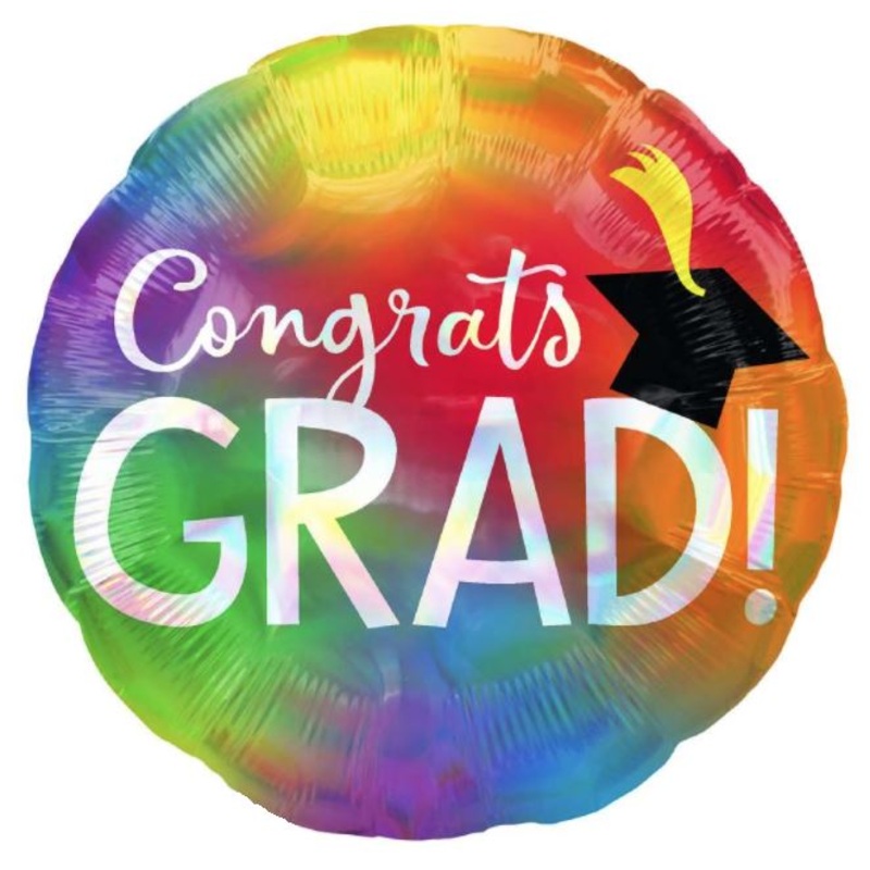 Graduation Congrats Rainbow Foil Balloon 18Inches