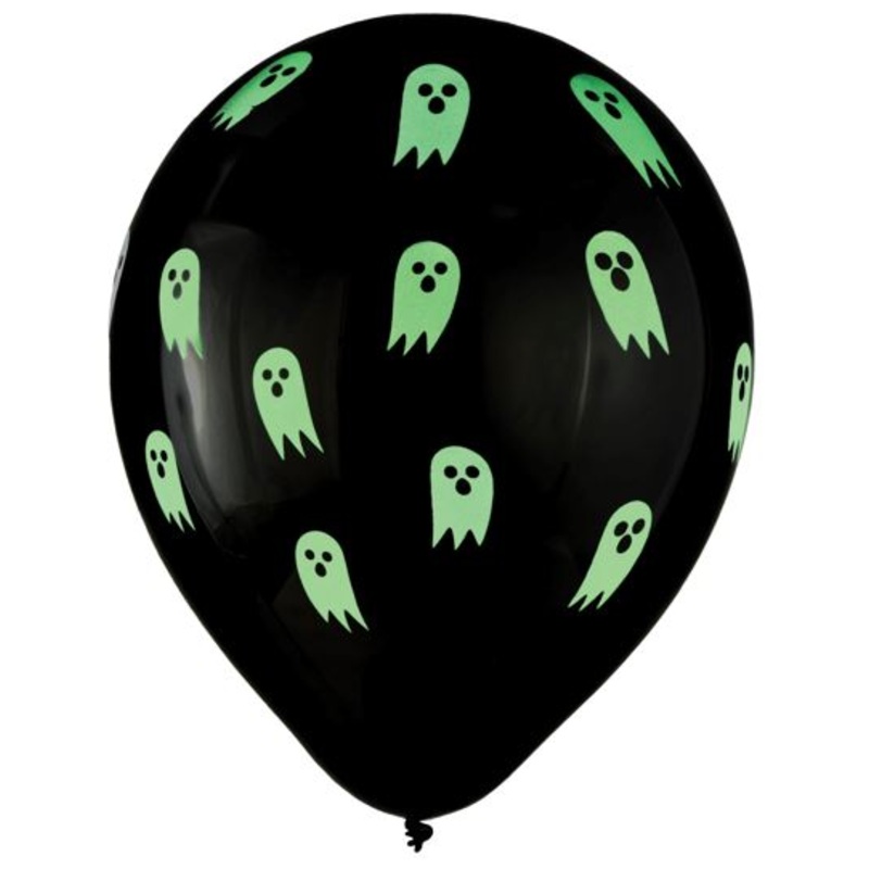Halloween Ghost Glow 12Inches Latex Balloons Pack of 15