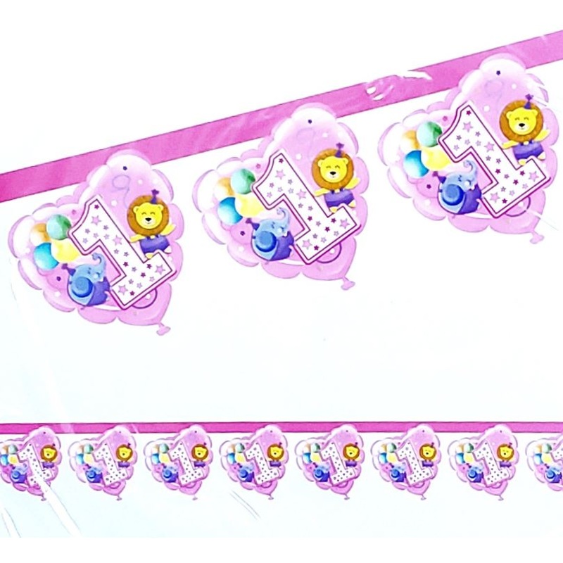 Happy 1st Birthday Pink Banner