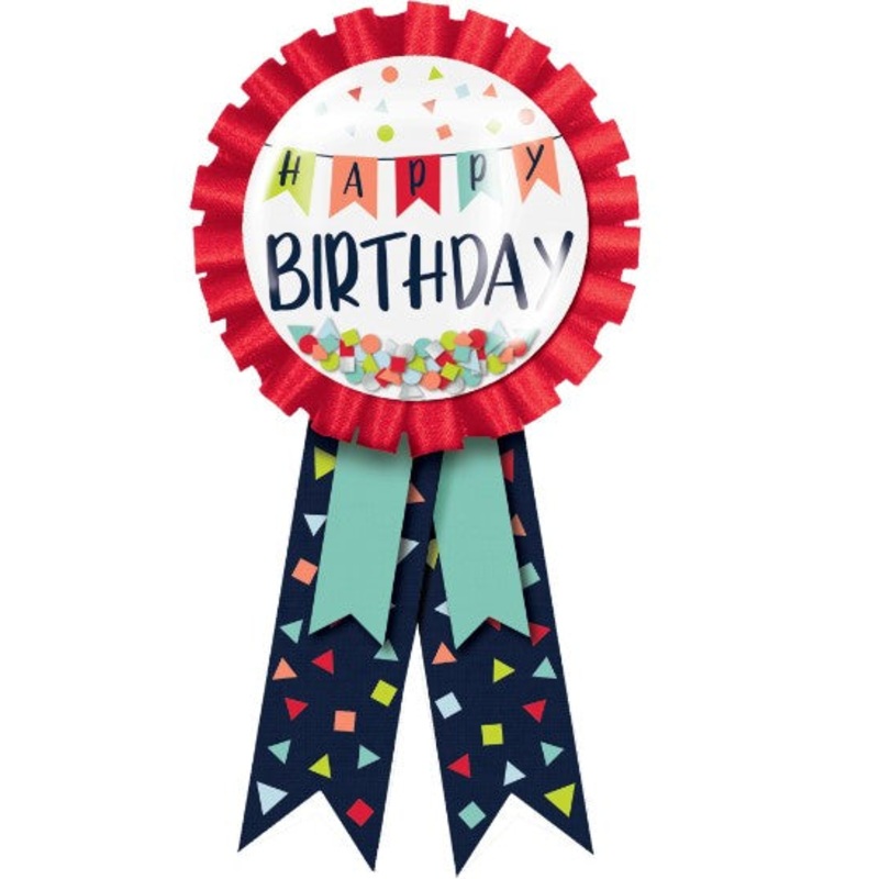 Happy Birthday Confetti Pouch Award Ribbon