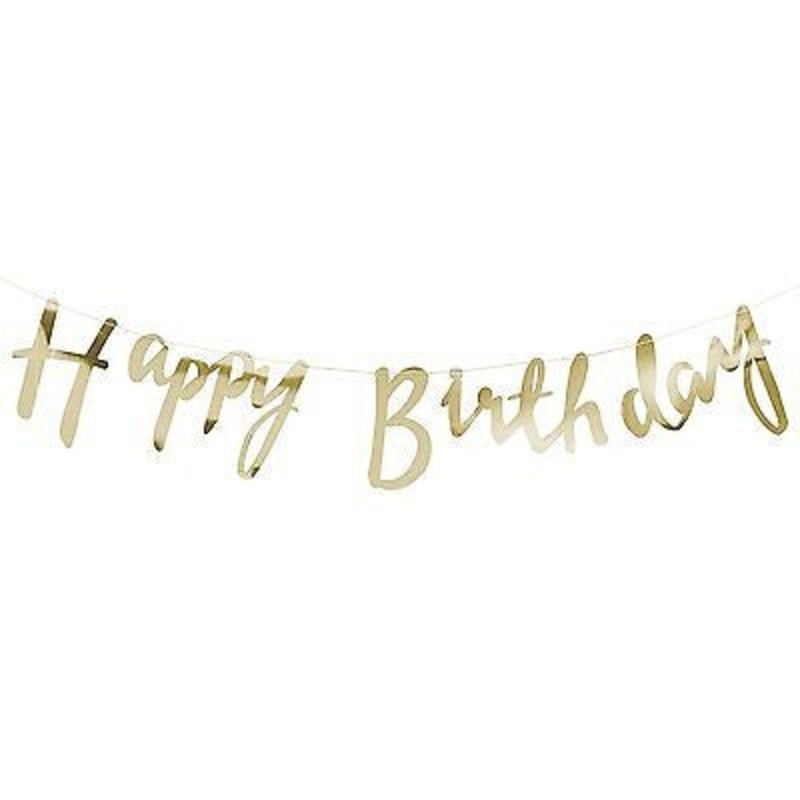 Happy Birthday Gold Foil Letter Banner
