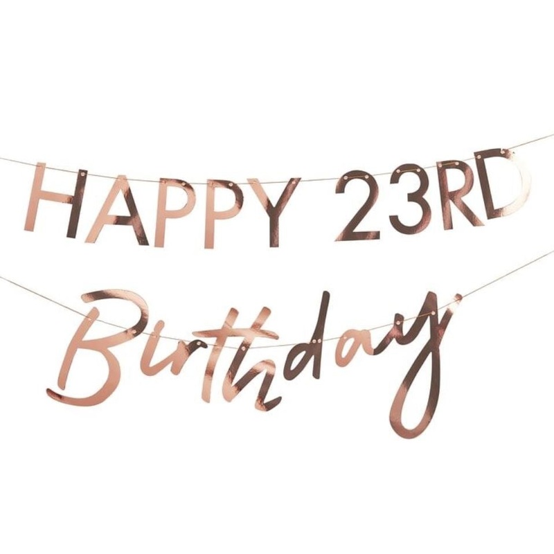 Happy Birthday Rose Gold Add An Age Letter Banner