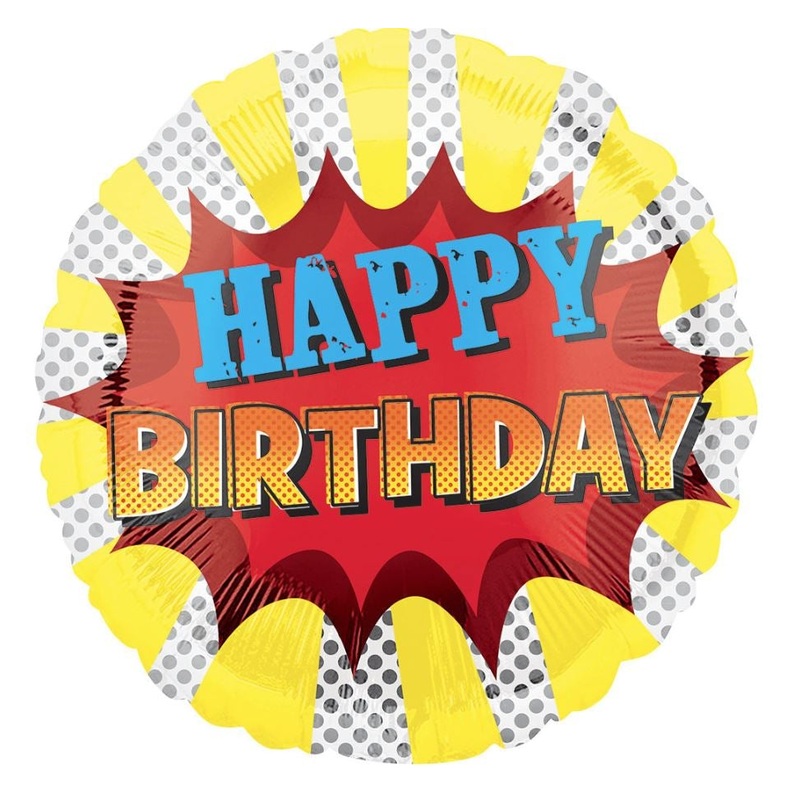 Happy Birthday Superhero Foil Balloon 18Inches