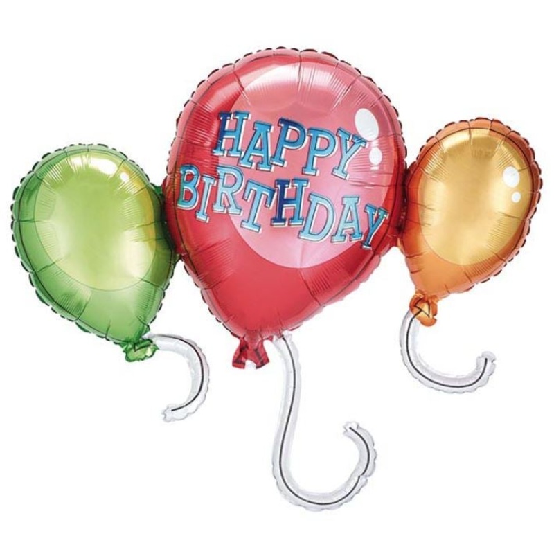 Happy Birthday Trio Foil Balloon 34Inches