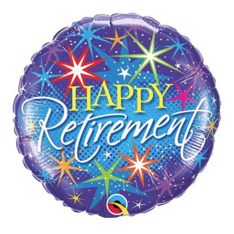 Happy Retirement Colour Bursts Foil Balloon 18Inches
