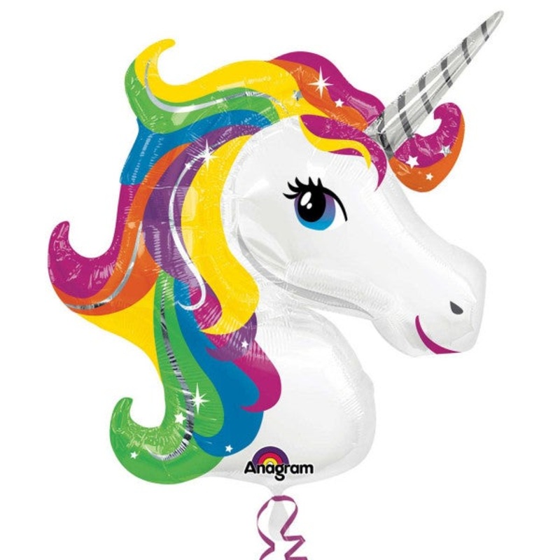 Rainbow Unicorn Head Foil Balloon 33Inches
