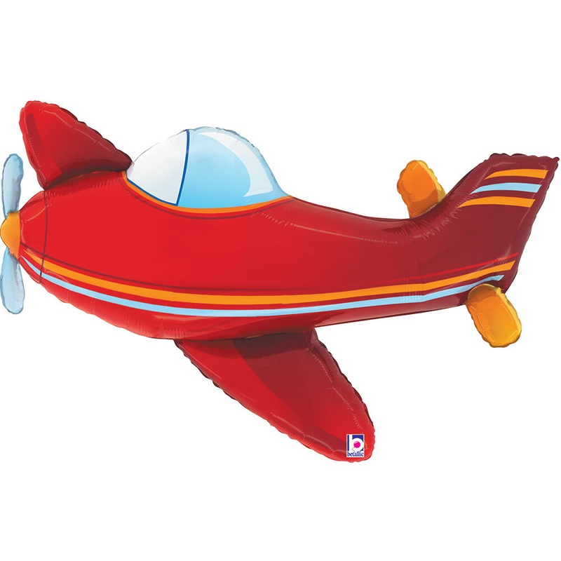 Red Airplane Foil Balloon 37Inches