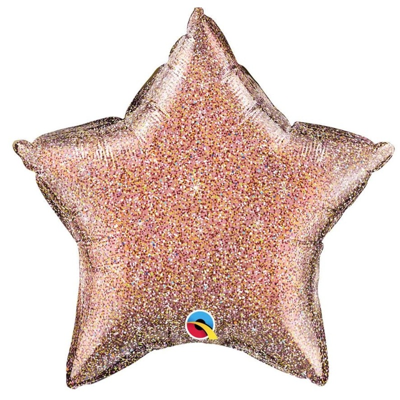 Rose Gold Glitter Star Foil Balloon 20Inches