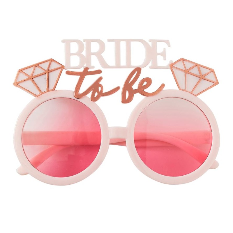 Rose Gold & Pink Bride To Be Fun Party Glasses