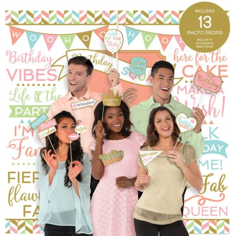 Selfie Fun Photo Props & Scene Setter Kit Pack of 13