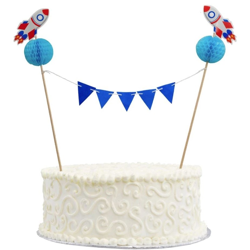 Spaceship Honeycomb Cake Topper