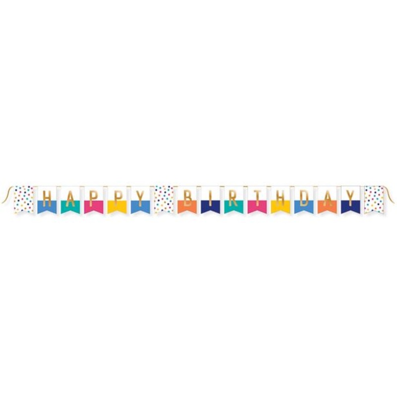 Bright Flags Happy Birthday Letter Banner