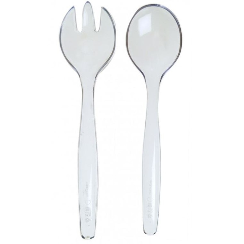 Clear Serving Fork & Spoon Set of 2