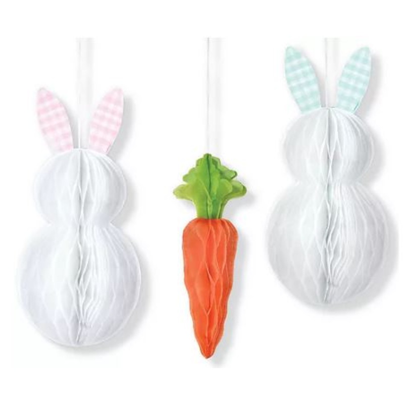 Easter Honeycomb Hanging Decoration Pack of 3